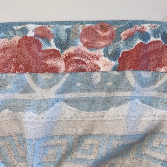 VINTAGE 80s 90s Pleated Floral Greek Key Skirt Size Medium - Picture 8 of 8